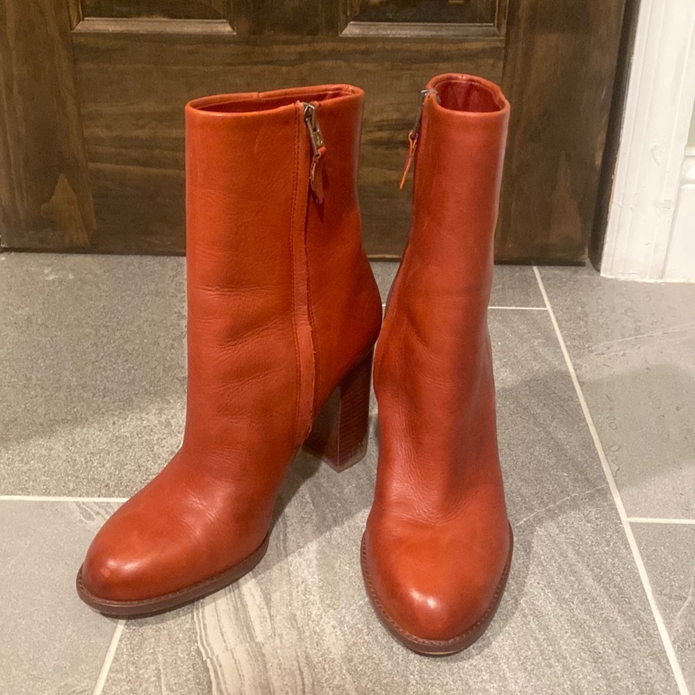 Sam Edelman | Redish Brown High Ankle Booties | Size 8.5